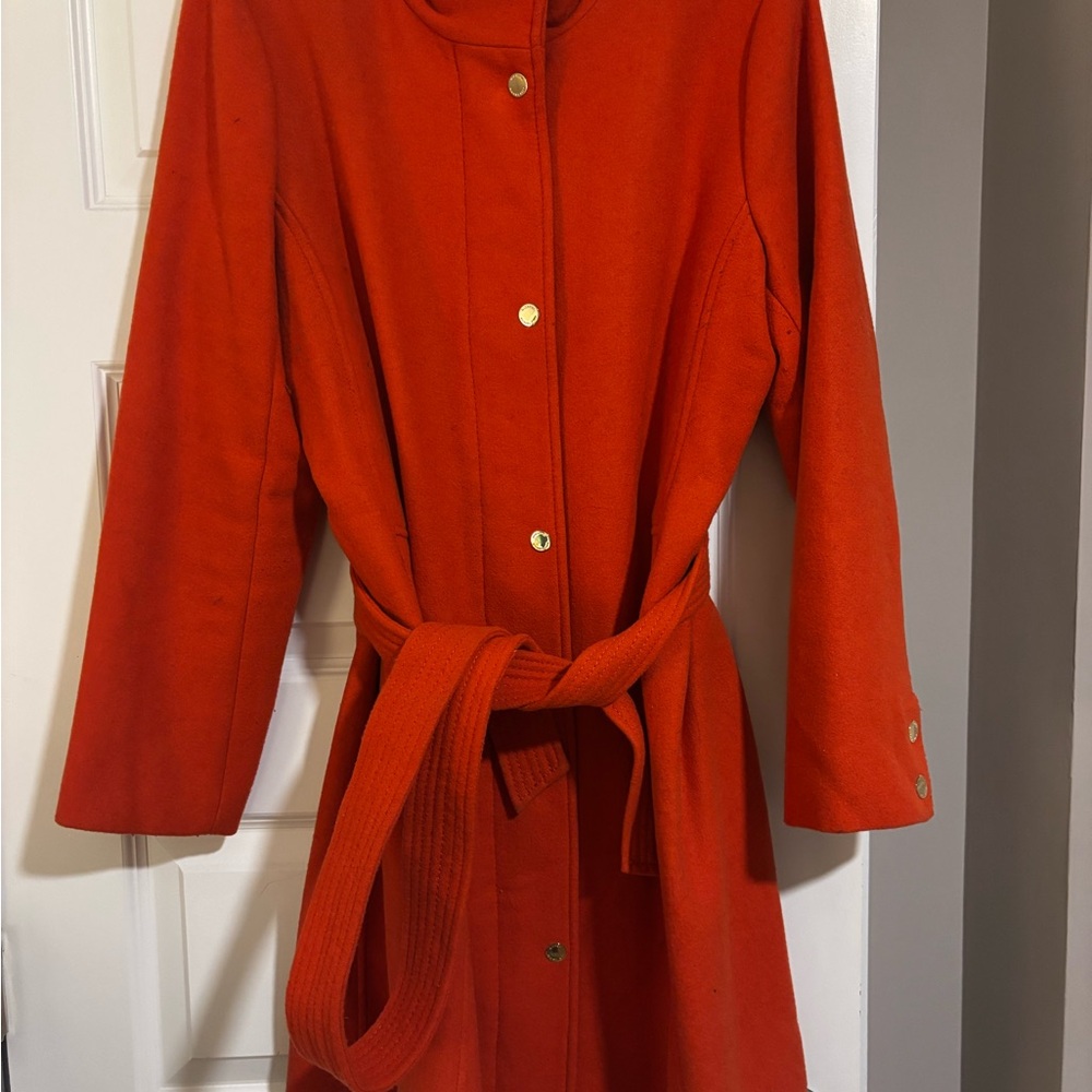 MICHAEL Michael Kors Vibrant Orange Pea Coat